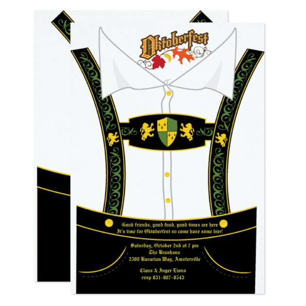 Oktoberfest Bavarian Breeches Invitation