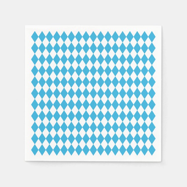 Oktoberfest Bavarian Checkered Design Napkins (Front)