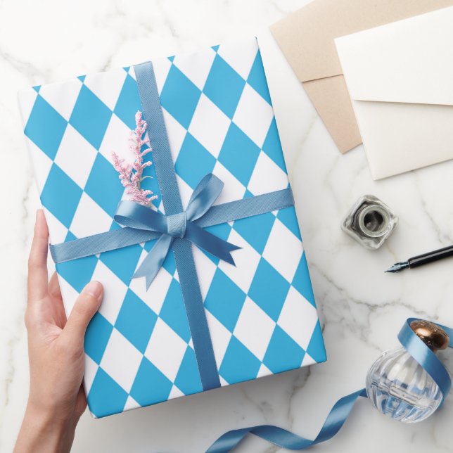 Oktoberfest Bavarian Checkered Design Wrapping Paper (Gifting)
