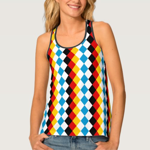 Oktoberfest Bavarian German Lozenge Pattern Tank Top