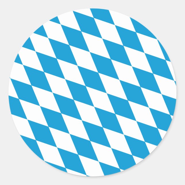 Oktoberfest, Bayern Colors Classic Round Sticker (Front)