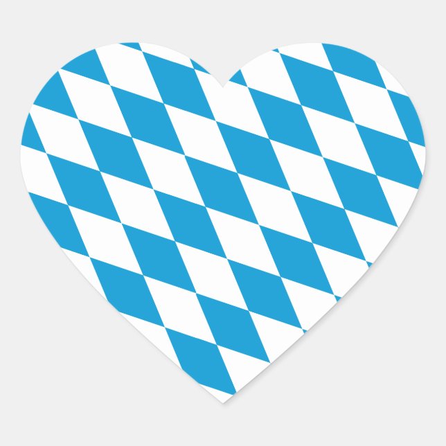 Oktoberfest, Bayern Colors Heart Sticker (Front)