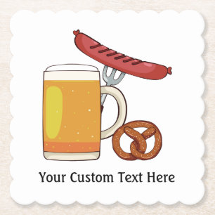 Oktoberfest BBQ custom paper coasters