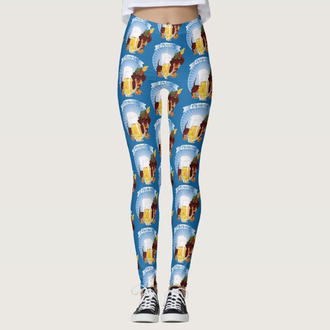 Oktoberfest Beer and Dog Leggings (Front)
