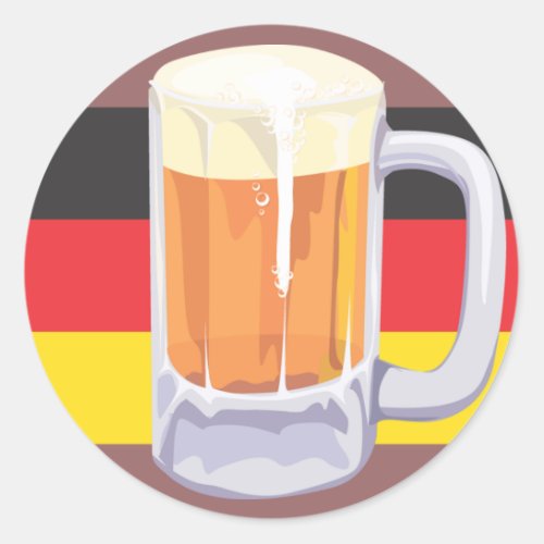Oktoberfest Beer and German Flag Classic Round Sticker