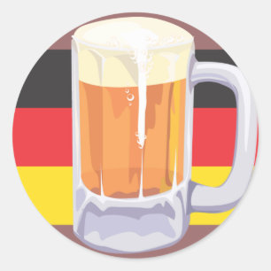 Oktoberfest Beer and German Flag Classic Round Sticker