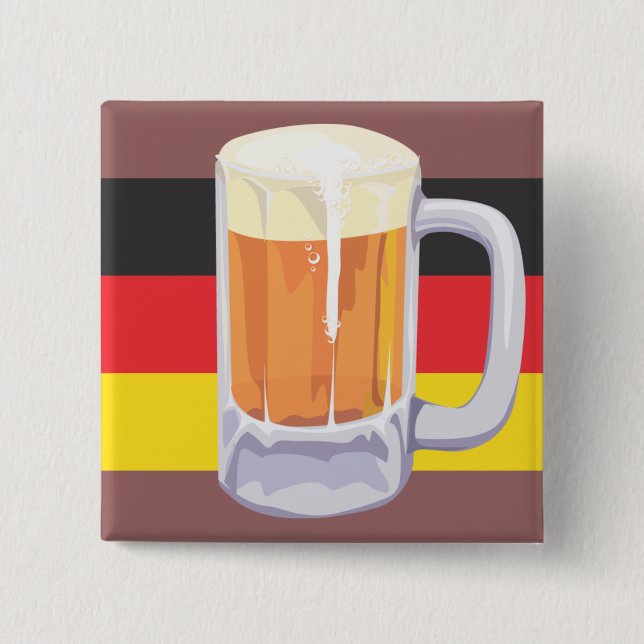 Oktoberfest Beer and German Flag Pinback Button (Front)
