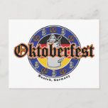 Oktoberfest Beer and Pretzels Postcard