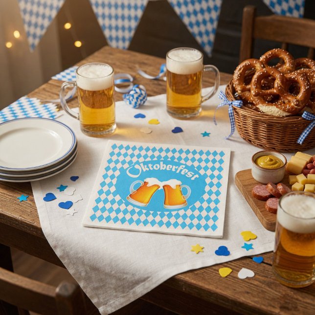 Oktoberfest Beer Bavarian Pattern  Napkins (Creator Uploaded)