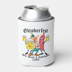 Oktoberfest Beer Brats & Lederhosen Can Cooler