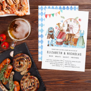 Oktoberfest   Beer Couples Wedding Shower Invitation