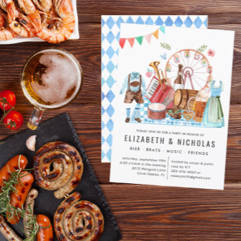 Oktoberfest | Beer Couples Wedding Shower Invitation by IYHTVDesigns at Zazzle