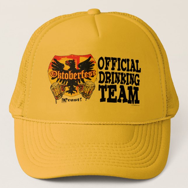 Oktoberfest Beer Drinking Team Shirts and Gifts Trucker Hat (Front)