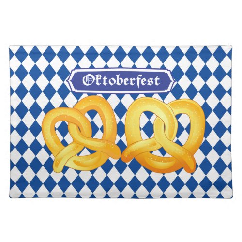 OKTOBERFEST beer Fest traditional German pretzels Cloth Placemat