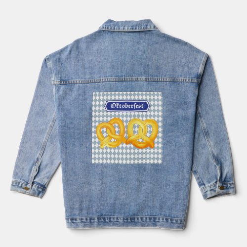 OKTOBERFEST beer Fest traditional German pretzels Denim Jacket