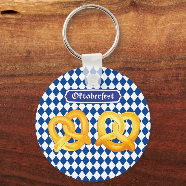 OKTOBERFEST beer Fest traditional German pretzels Keychain (Front)