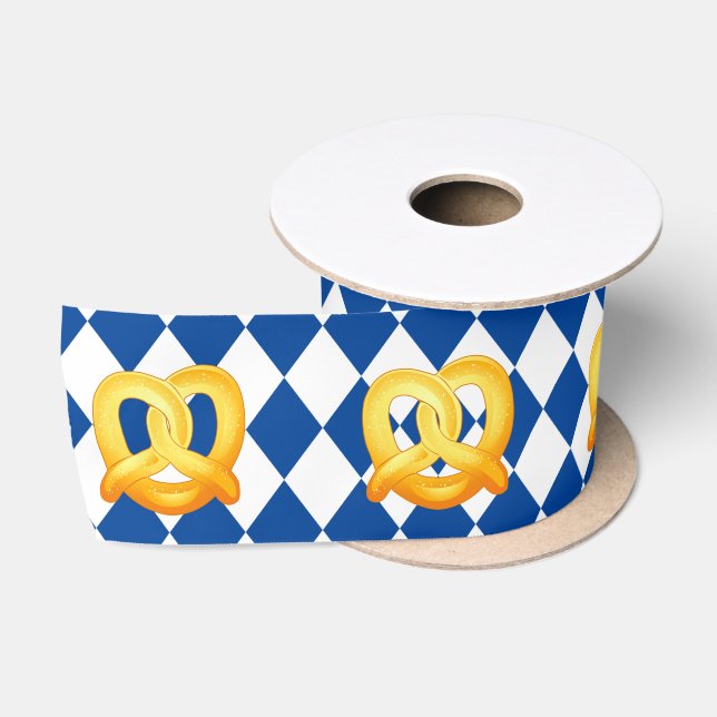 OKTOBERFEST beer Fest traditional German pretzels Satin Ribbon (Spool)