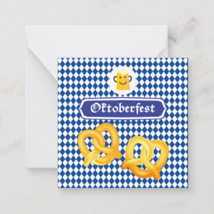 OKTOBERFEST beer festival Bavarian flag blue Note Card