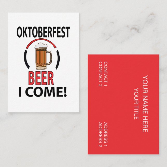Oktoberfest Beer Festival  Business Card (Front/Back)