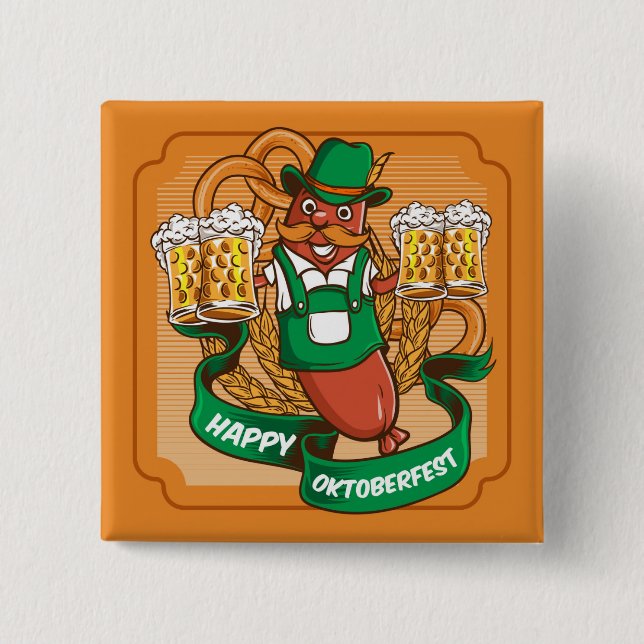 Oktoberfest Beer Festival Button (Front)