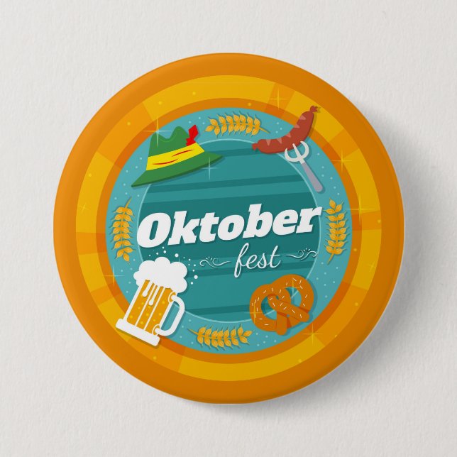 Oktoberfest Beer Festival Button (Front)