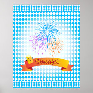 OKTOBERFEST beer festival decoration Blue pattern