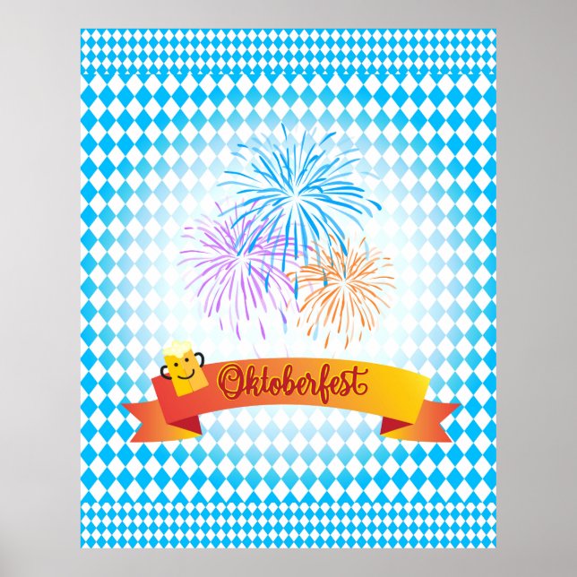 OKTOBERFEST beer festival decoration Blue pattern (Front)