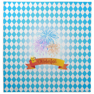 OKTOBERFEST beer festival decoration Blue pattern Cloth Napkin