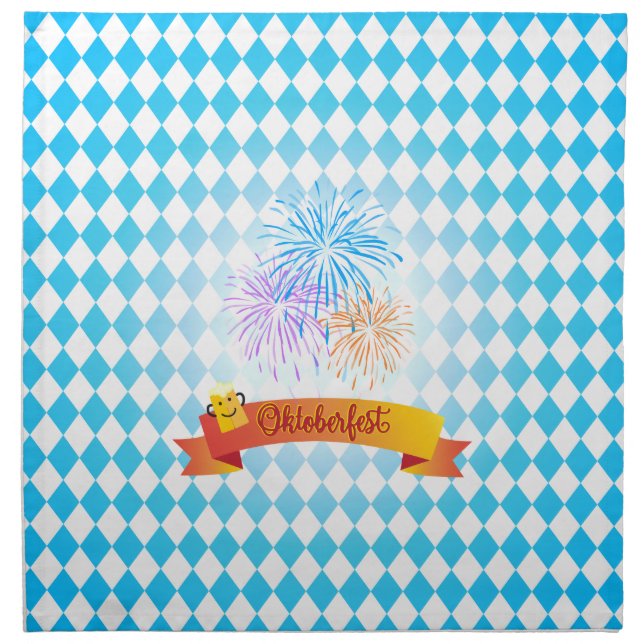 OKTOBERFEST beer festival decoration Blue pattern Cloth Napkin (Front)