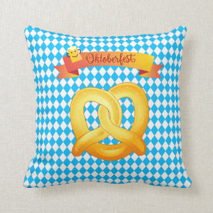 OKTOBERFEST beer festival decoration Blue pattern Throw Pillow