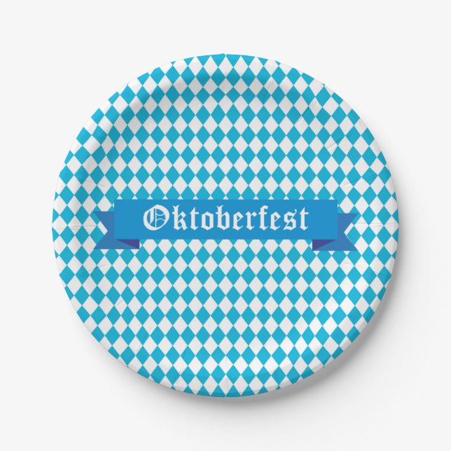 OKTOBERFEST beer festival decoration Paper Plates (Front)