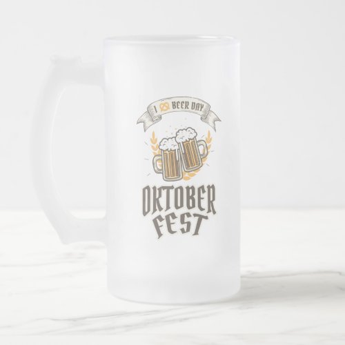 Oktoberfest Beer Festival  Frosted Glass Beer Mug