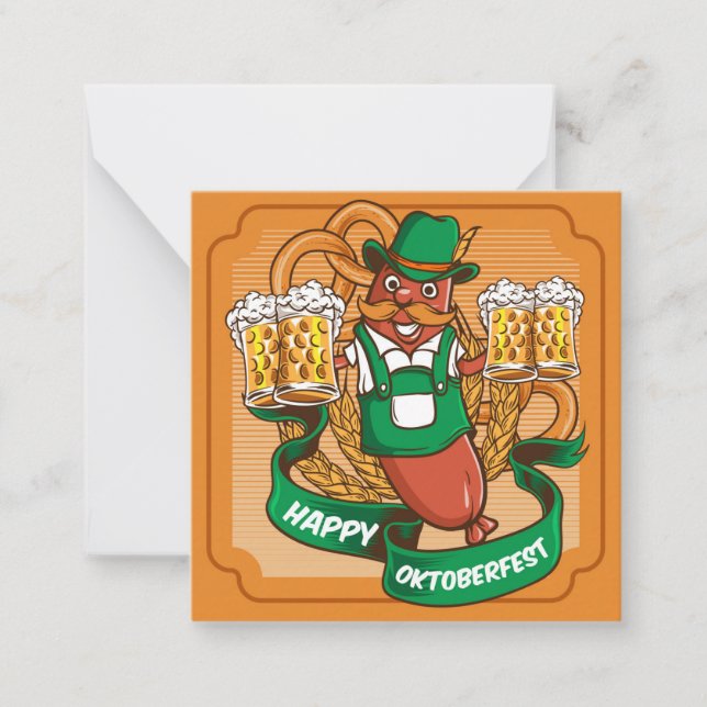 Oktoberfest Beer Festival  Note Card (Front)