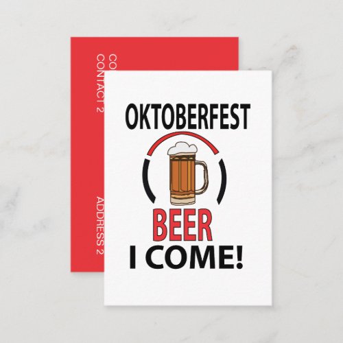 Oktoberfest Beer Festival Oktoberfest Business Card