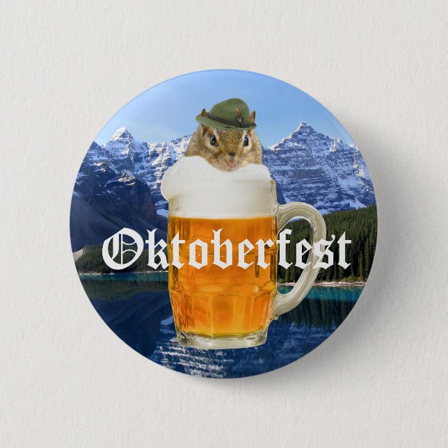 Oktoberfest Beer Festival Party Animal Button (Front)