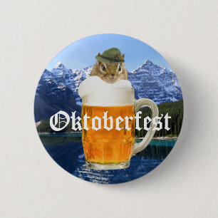Oktoberfest Beer Festival Party Animal Button