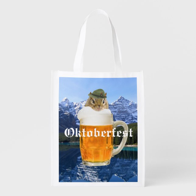 Oktoberfest Beer Festival Party Animal Grocery Bag (Front)