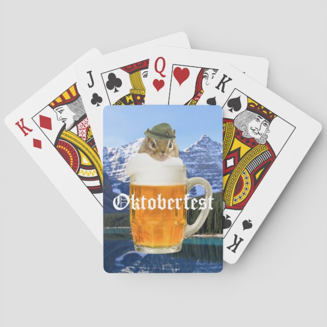 Oktoberfest Beer Festival Party Animal Poker Cards (Back)