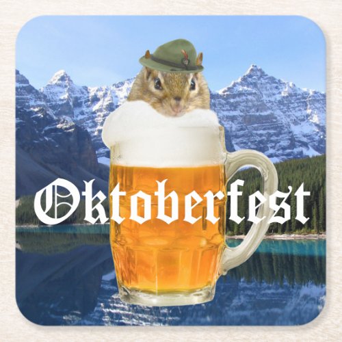 Oktoberfest Beer Festival Party Animal Square Paper Coaster