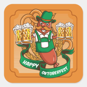 Oktoberfest Beer Festival Square Sticker