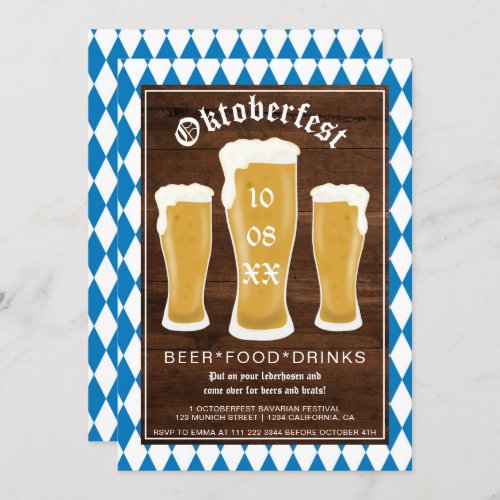 Oktoberfest beer festival typography Bavarian Invitation