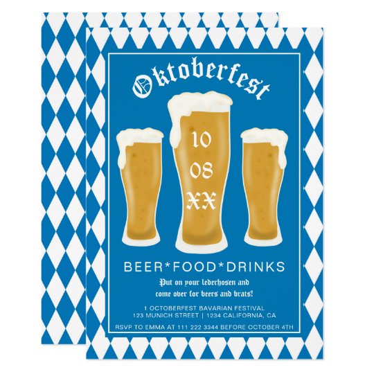 BLUE OKTOBERFEST GLASSES BAVARIA BLUE AND WHITE BEER FESTIVAL ACCESSORY GERMAN