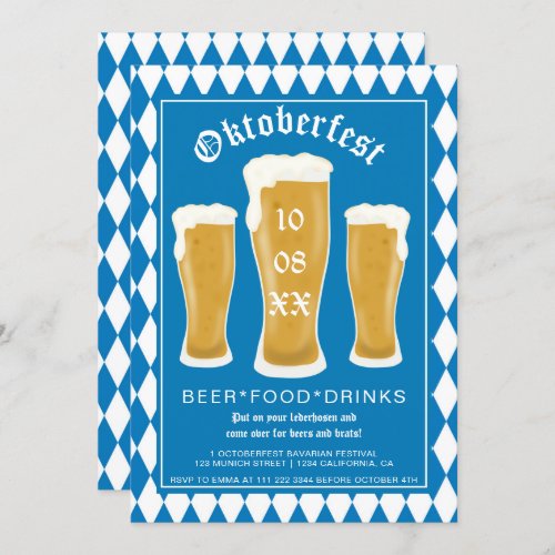 Oktoberfest beer festival typography Bavarian Invitation