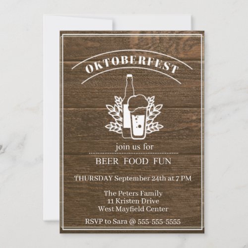 Oktoberfest Beer Food Fun Invitation