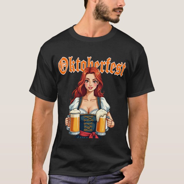 Oktoberfest Beer Girl German Festival Tee (Front)
