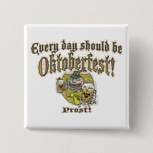Oktoberfest Beer Guy Pinback Button (Front)