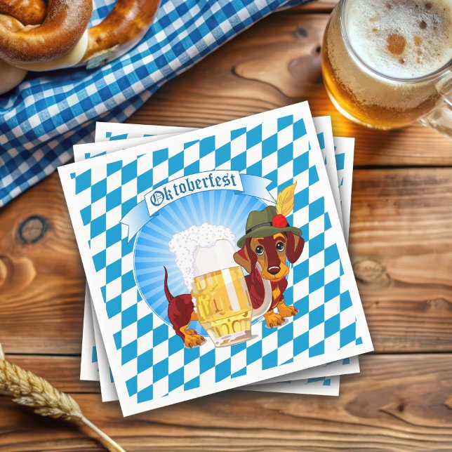 Oktoberfest Beer Hound Paper Napkins (Creator Uploaded)