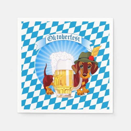 Oktoberfest Beer Hound Paper Napkins