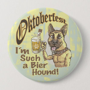 Oktoberfest Beer Hound Pinback Button