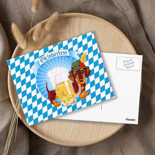 Oktoberfest Beer Hound Postcard